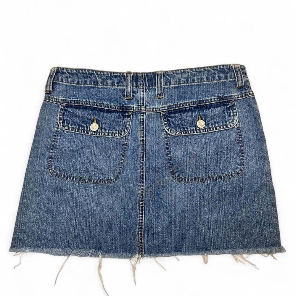 Old Navy Vintage Early 2000s Denim Mini Skirt Cute Back Pockets Size4 100%Cotton